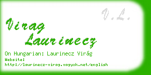 virag laurinecz business card